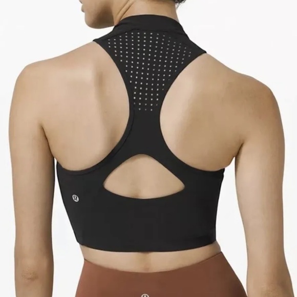Lululemon high neck pullover sports bra zipper front padded Unleash Strength 4 - Picture 10 of 12